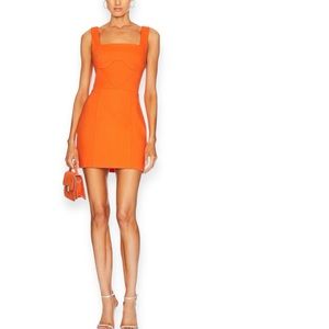 Orange Sleeveless Mini Dress